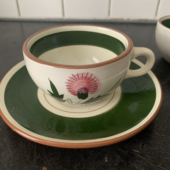 Stangl Pottery "Thistle" Design‎ Teacups and Saucers Lot 7 - Picture 5 of 6